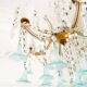 Marie-Thérèse chandelier in crystal and blue Murano glass