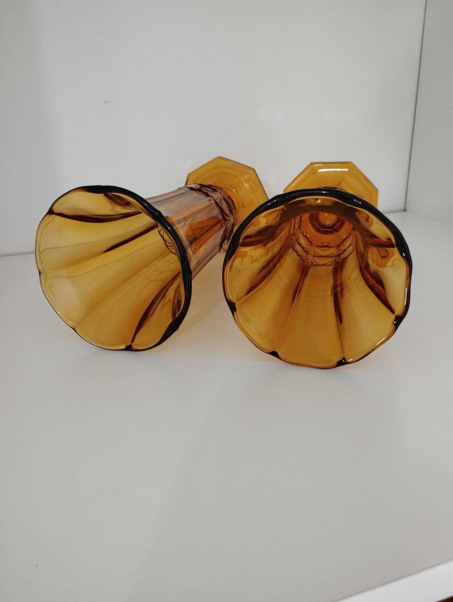 Pair of Art Deco vases, Val-Saint-Lambert crystal, 1930