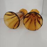 Art Deco vase pair, Val-Saint-Lambert crystal 1930