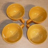 4 tasses céramique jaune et orangé