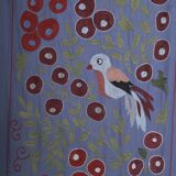 Hand knotted rug, vintage turkish rug 95x95 cm