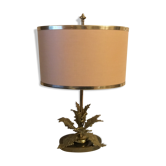 Lampe vintage bronze décor de feuilles design