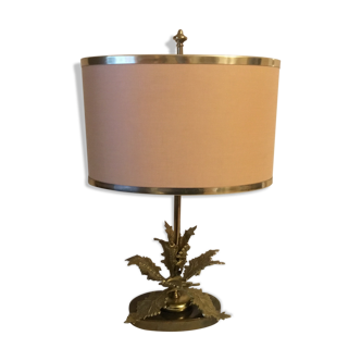 Lampe vintage bronze décor de feuilles design