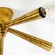 Original small mid-century modern brass Sputnik ceiling lamp with five arms