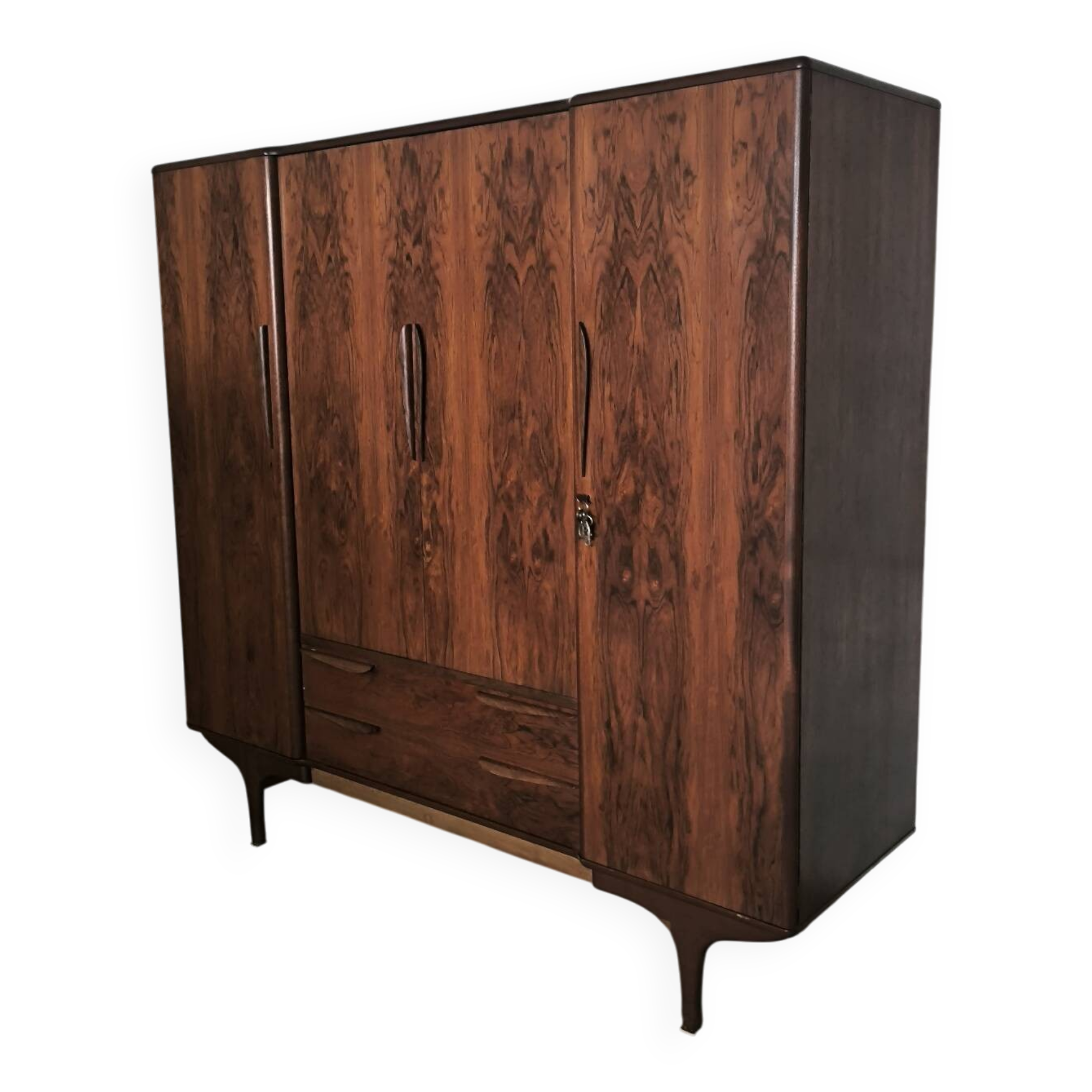 Vintage Scandinavian wardrobe in rosewood