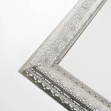 Rectangular wall mirror, silver metal frame