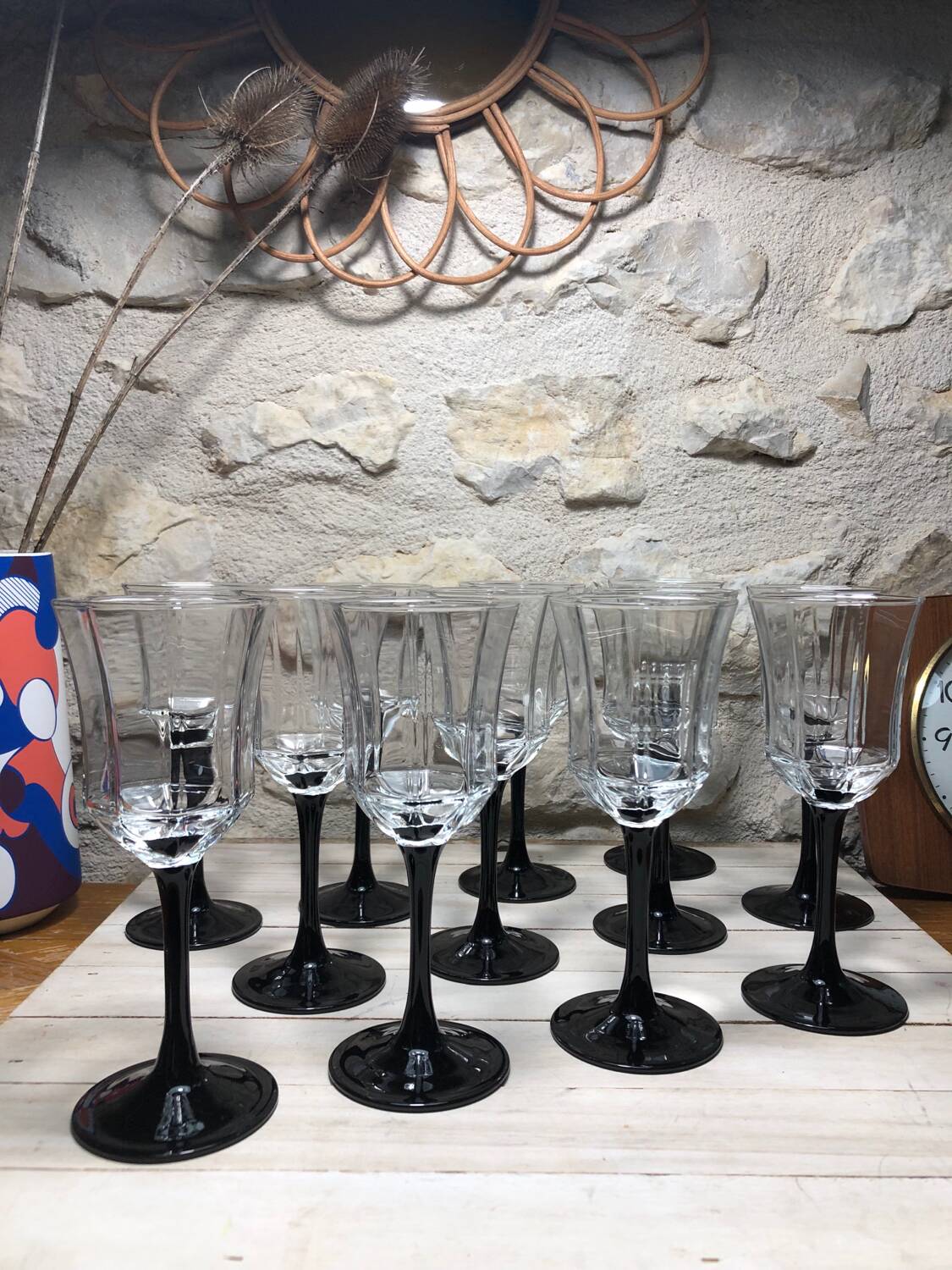 12 Esso advertising wine glasses from the 80s