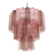 Contemporary Fume' and Pink “Tronchi” Murano Glass Chandelier