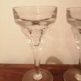 2 verres bistrot absinthe en verre soufflé, années 30