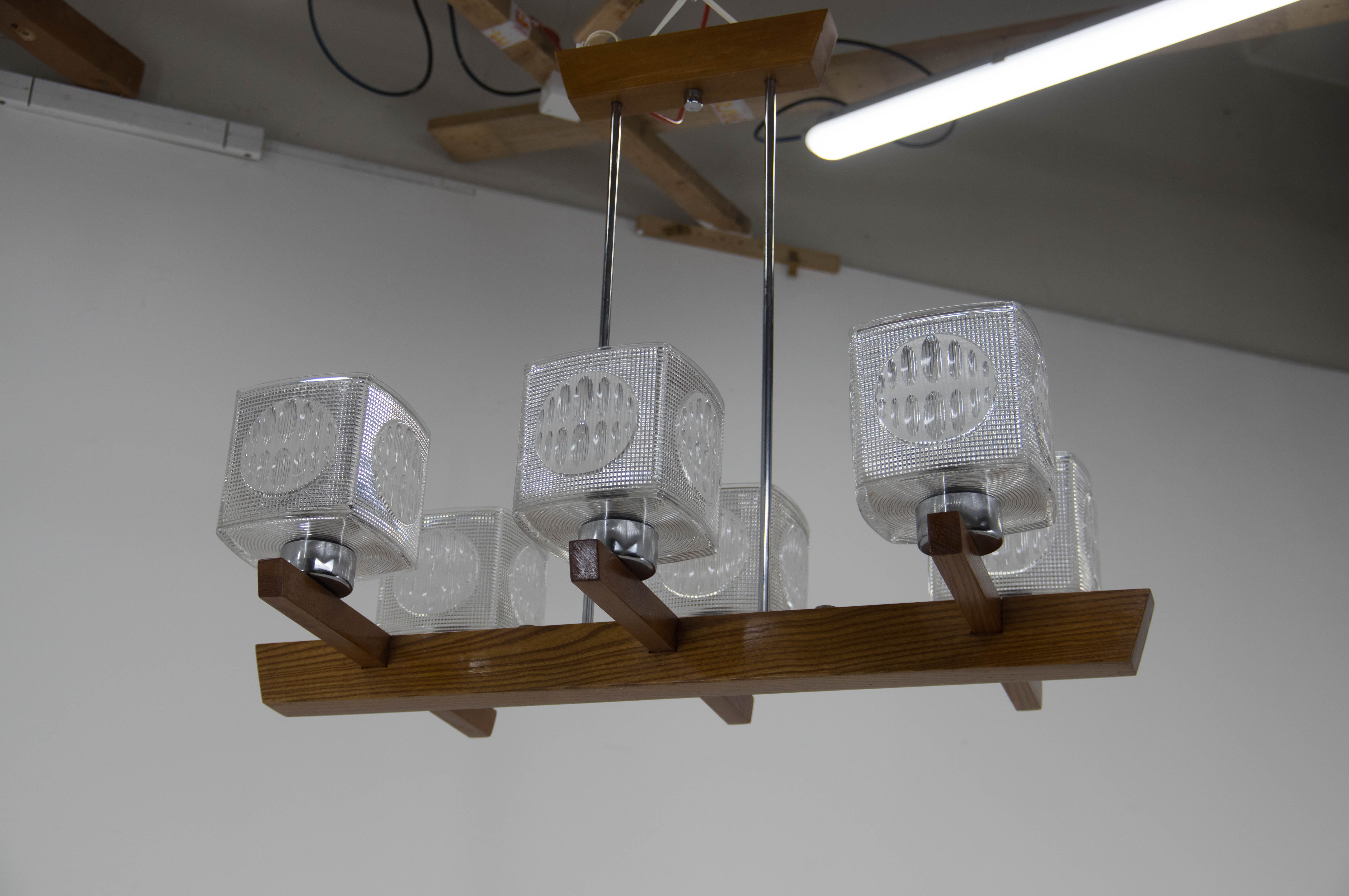 Mid-century chandelier by instala decin, 1970s