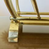 Golden brass magazine rack, Italy, 1950