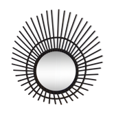 Miroir soleil en rotin vintage ancien 56cm