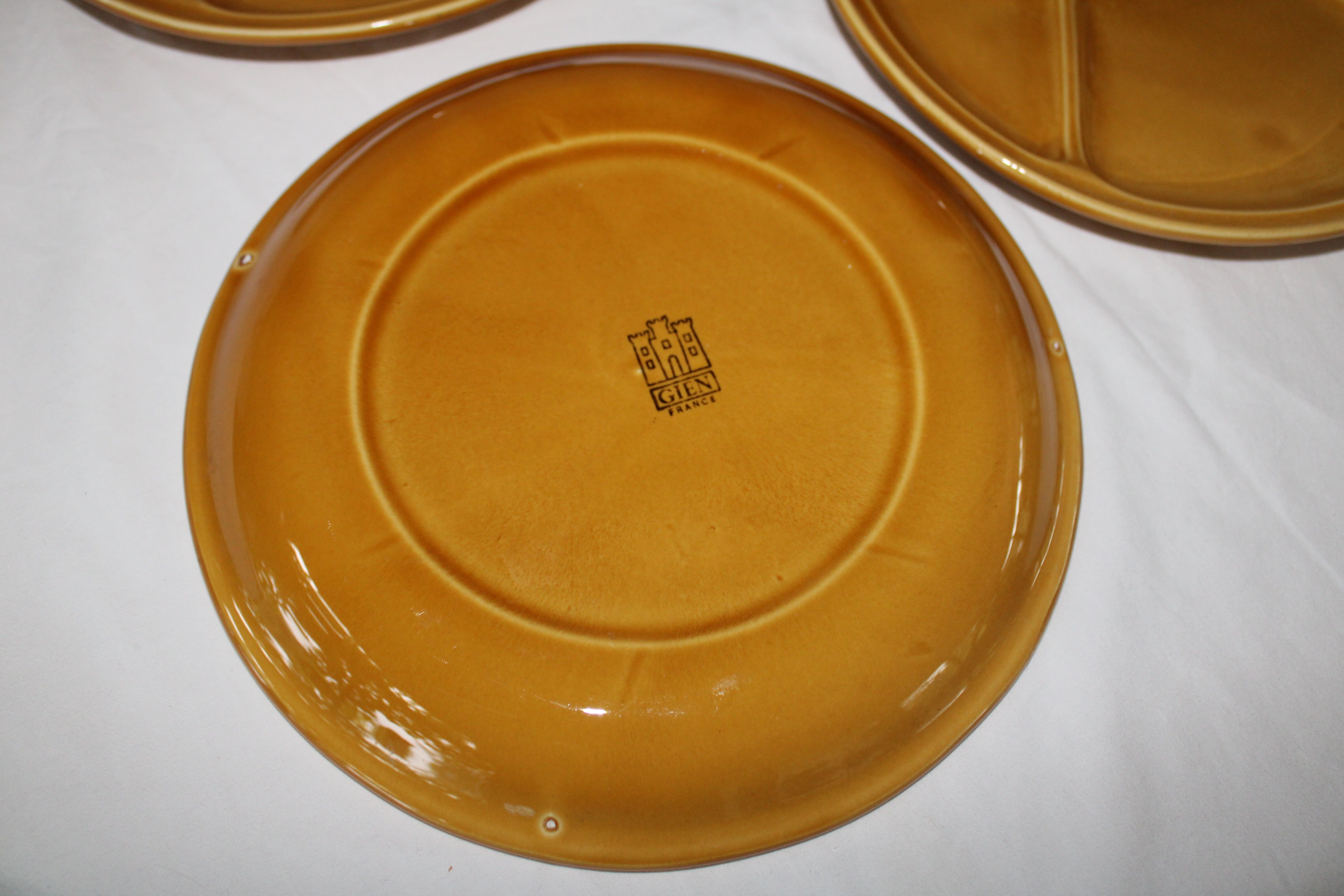 Gien France vintage fondue plates set - forks