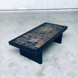 Brutalist Style Slate Tile Inlay Coffee Table, Belgium, 1970s