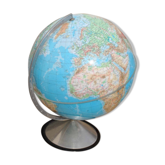 Globe terrestre lumineux vintage - Lampe Mappemonde Hercule Italie 1967