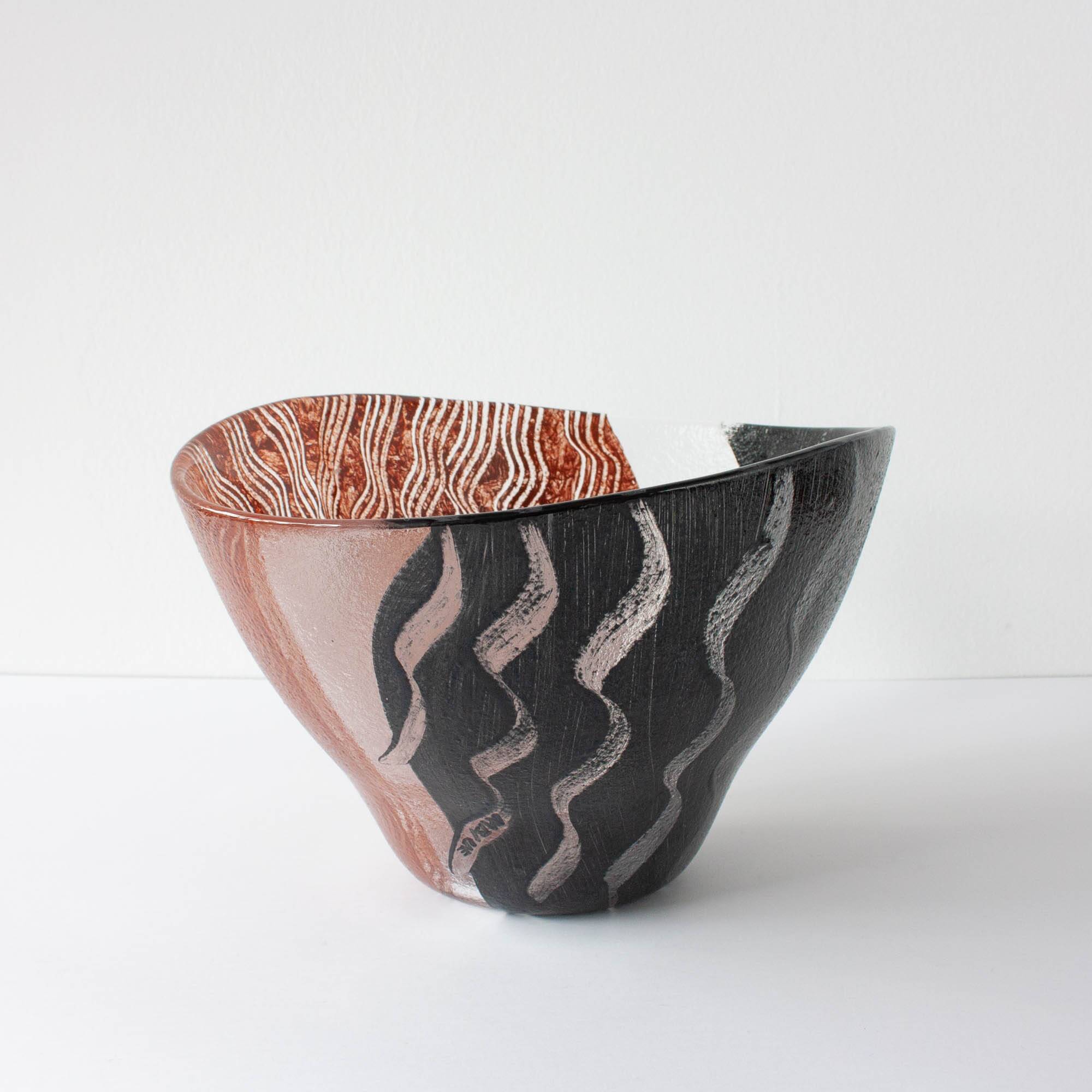 Kosta Boda ‘Tonga’ Glass Bowl by Monica Backström, Signed 1980s