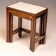 Tables gigognes Art Déco, ensemble de 3, milieu du 20e siècle, Tchécoslovaquie, 70 × 60,5 × 40 cm