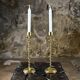 Pair of Art Deco twisted brass candlesticks, France, 1930s