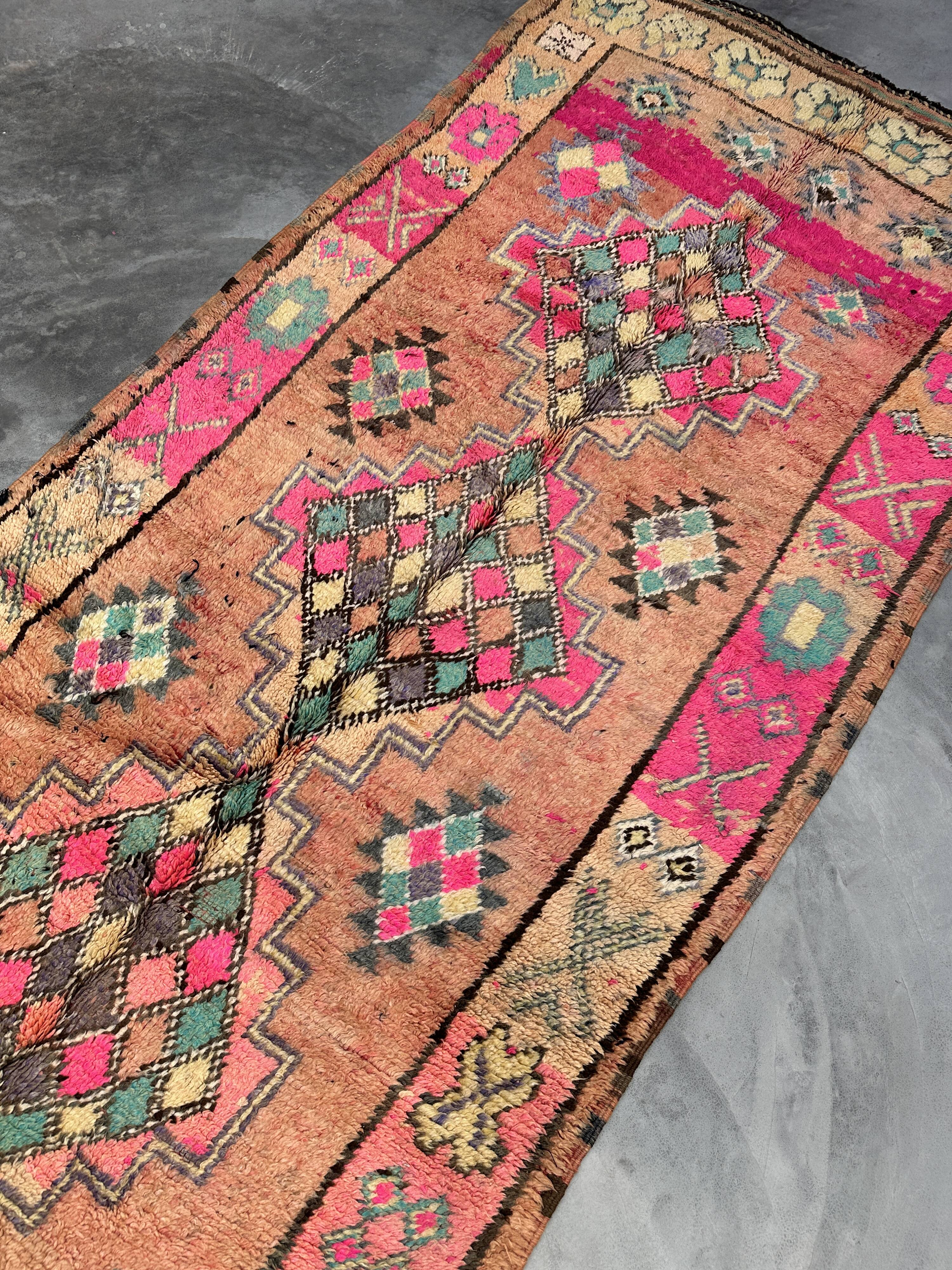 Colorful Boujad Moroccan rug - 162 x 372 cm