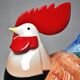Polychrome porcelain rooster subject Hahn Georges Selim for Goebel Germany 1984
