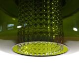 Green glass pendant lamp with crystal by Carl Fagerlund for Orrefors