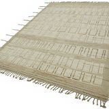 Handmade Turkish One of a Kind 202 cm x 307 cm Beige Wool Carpet