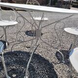 Old wrought iron garden furniture 3 armchairs + 2 chairs