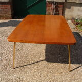 Table basse SIF 1960 bois et laiton