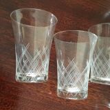 Set 8 water glasses or engraved crystal wine