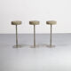 70s cast stainless steel and leather stool set/3