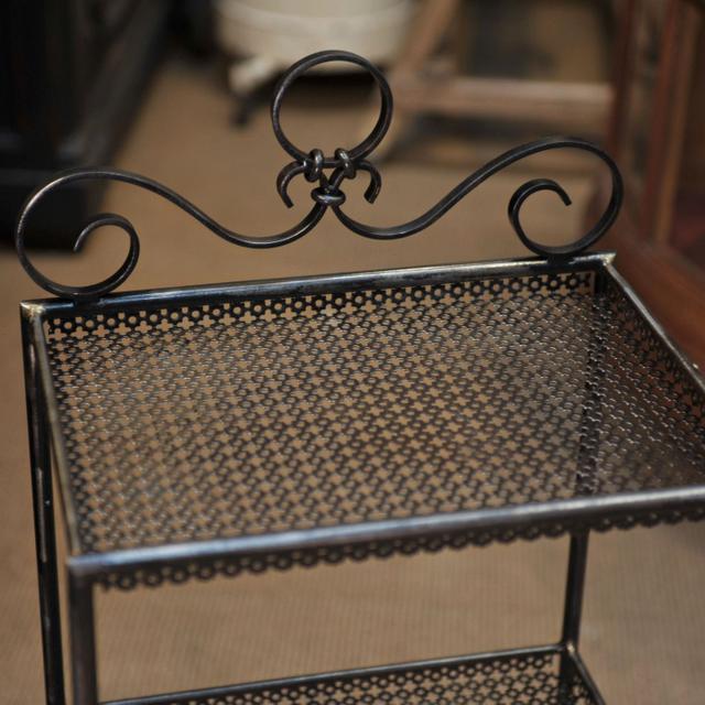 1940 perforated metal tray side table