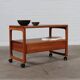 Vintage teak side table, serving trolley, Danish design MCM