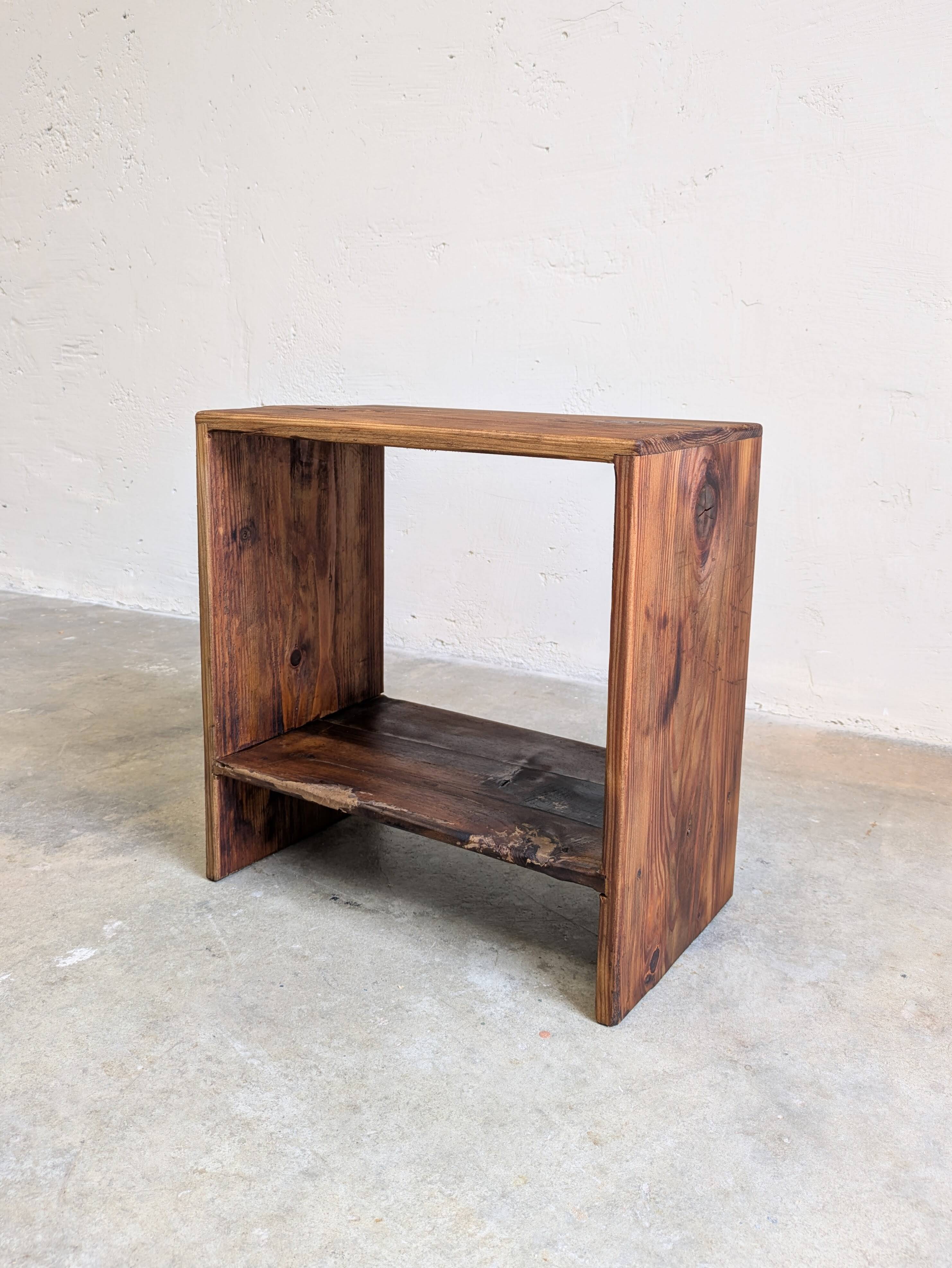 Bench / bedside table / stool vintage workshop style patina