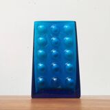 Mid-century German block glass bubble vase by Karl Friedrich Glass.