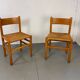 Vintage oak and rush chairs by J Van Heuvel for Advorm, 1950s, set of 2