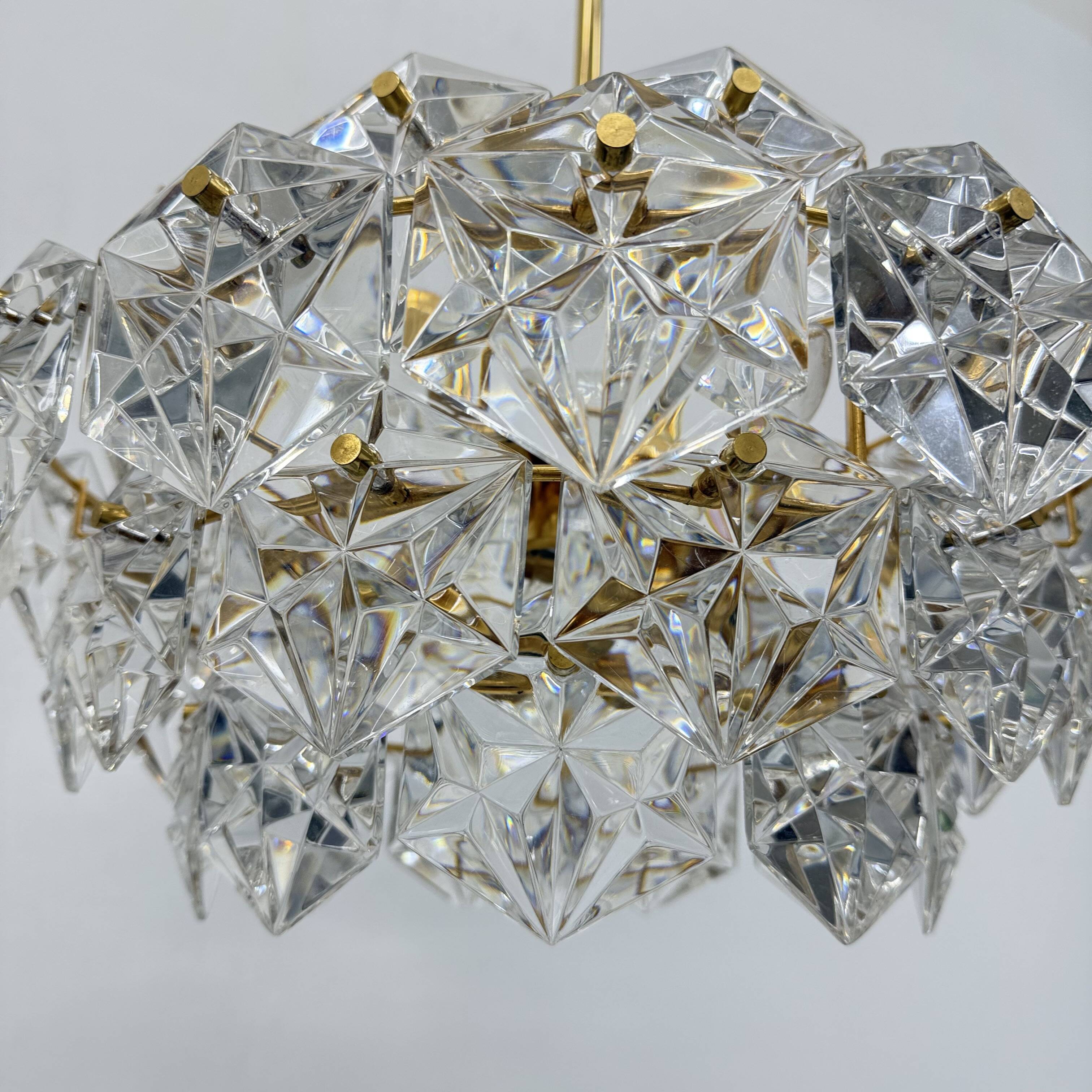 Kinkeldy chandelier with crystal , 1970s