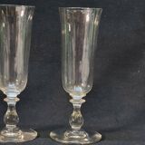 5 Anciennes Flûtes À Champagne En Cristal Baccarat ? Saint Louis ?