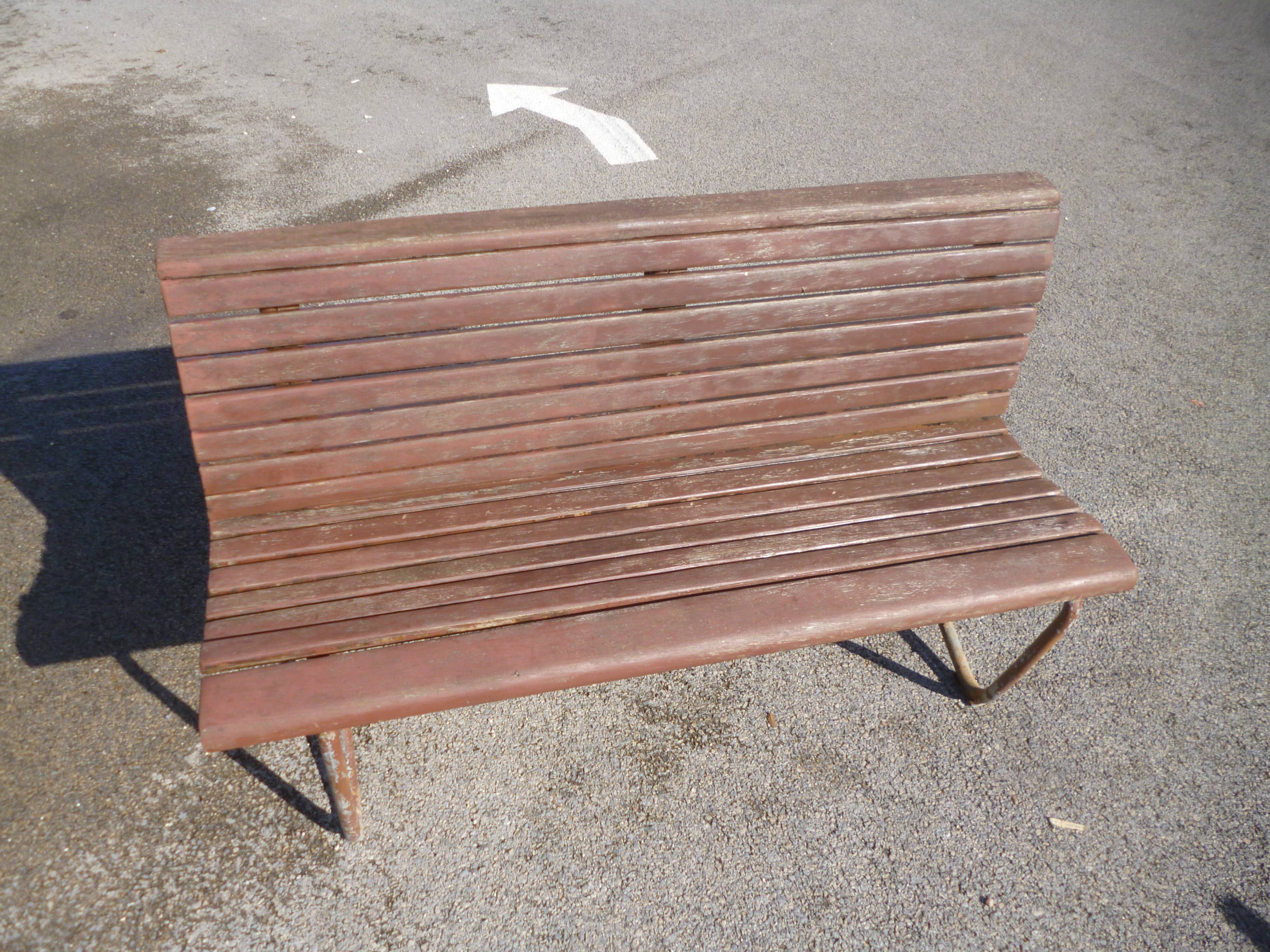 Barge bench in wood and iron