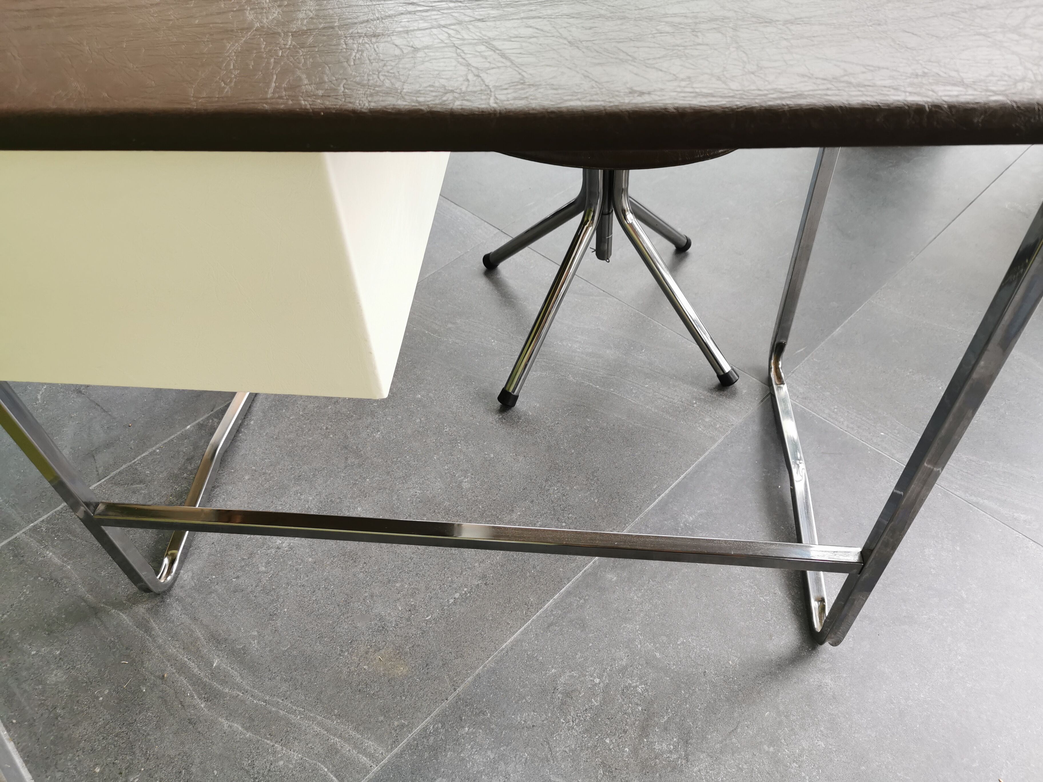 Vintage industrial style desk with swivel chair