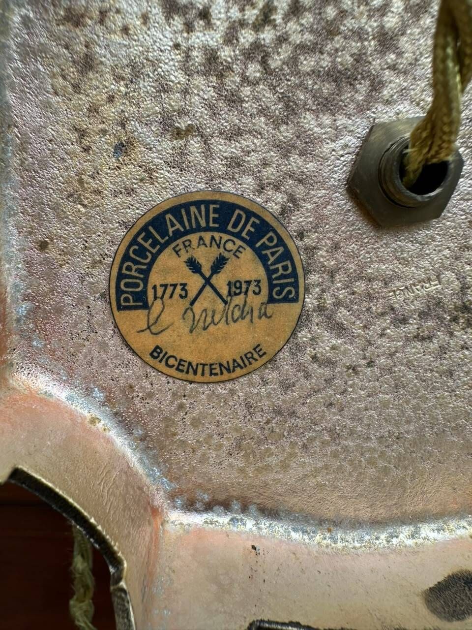Porcelain Lamp from Paris – Bicentennial Edition 1973 (Red and Gold Decor)