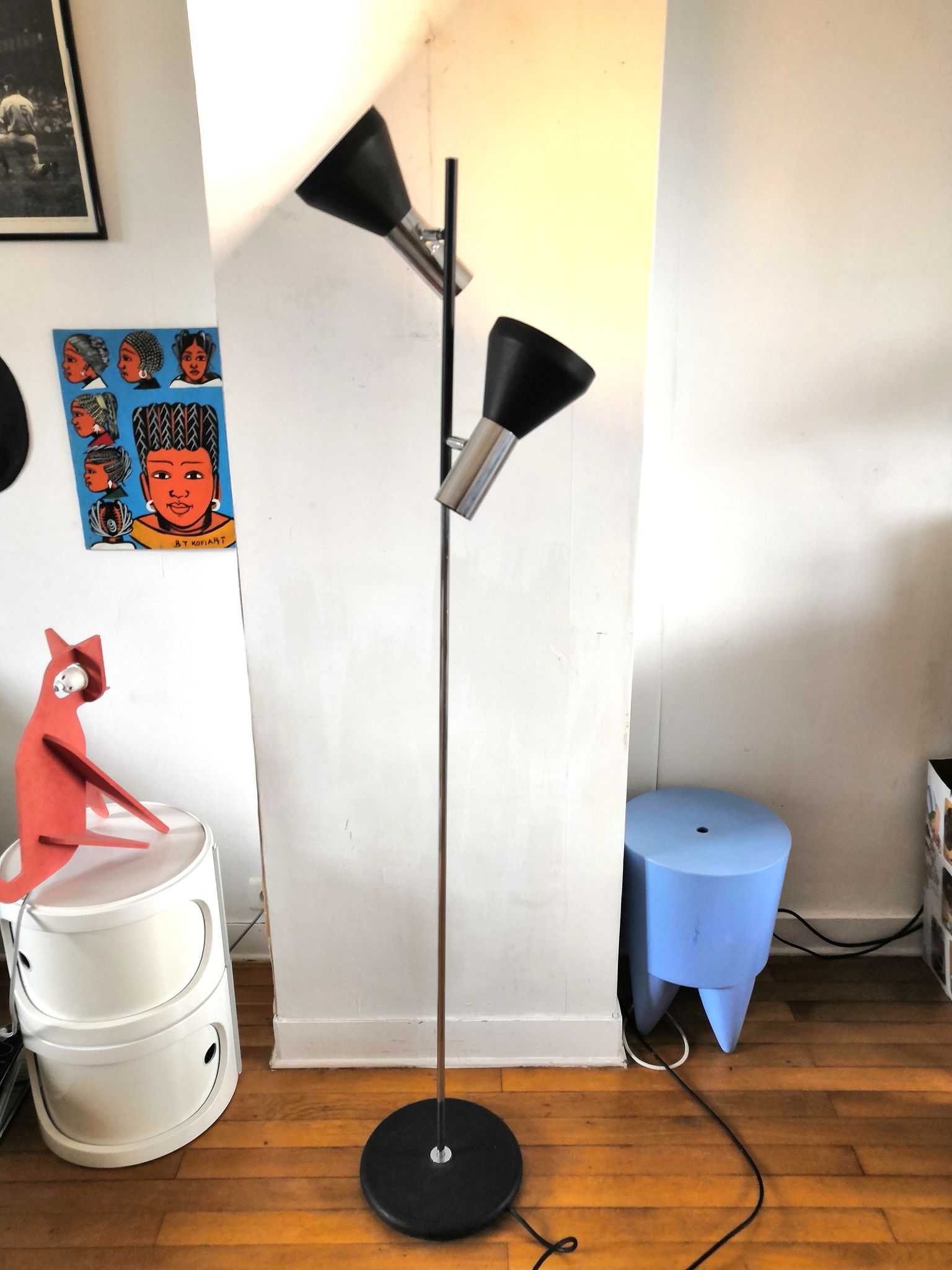 Lampadaire Koch et Lowy pour OMI design années 70