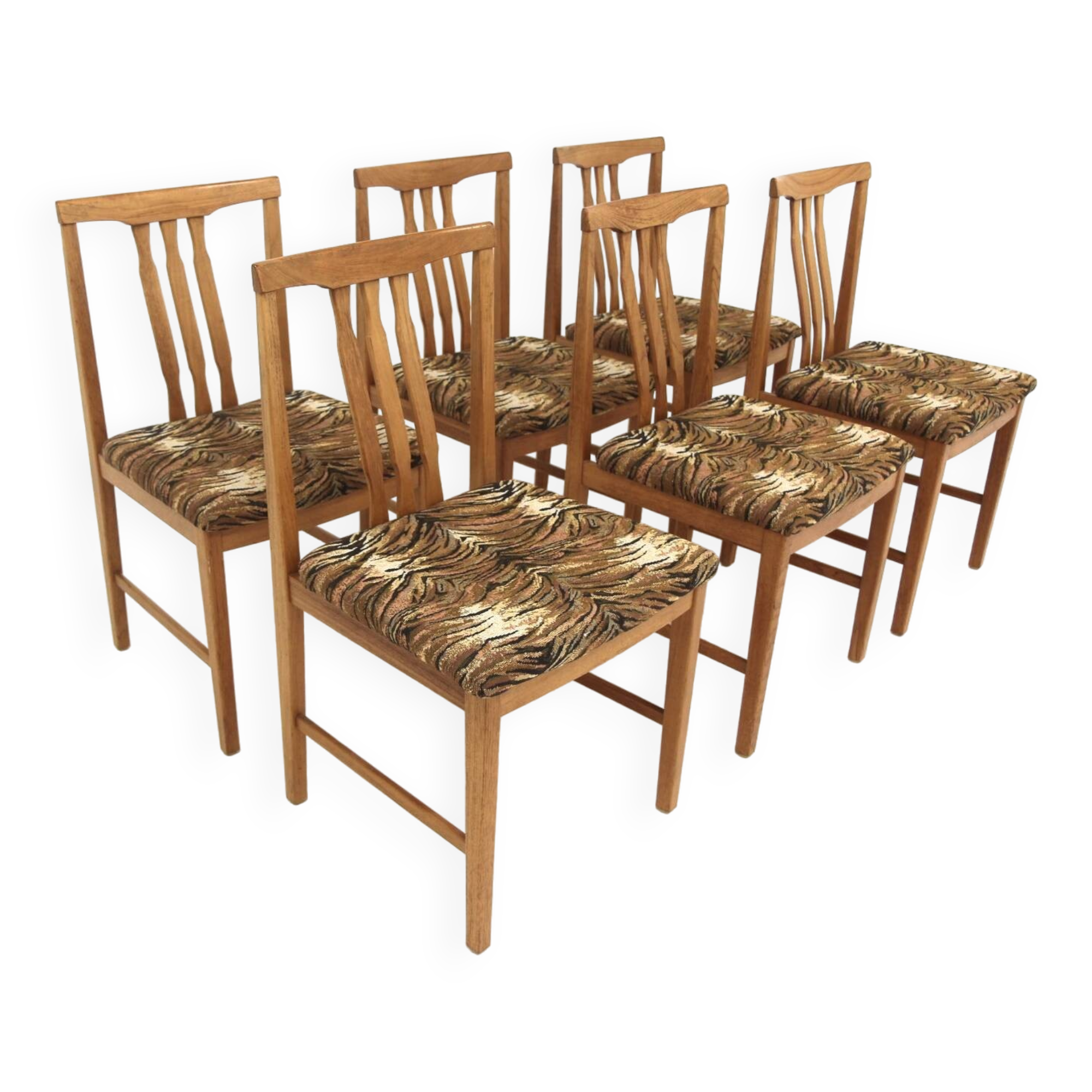 Set of 6 oak chairs, Sweden, 1960