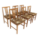 Set of 6 oak chairs, Sweden, 1960