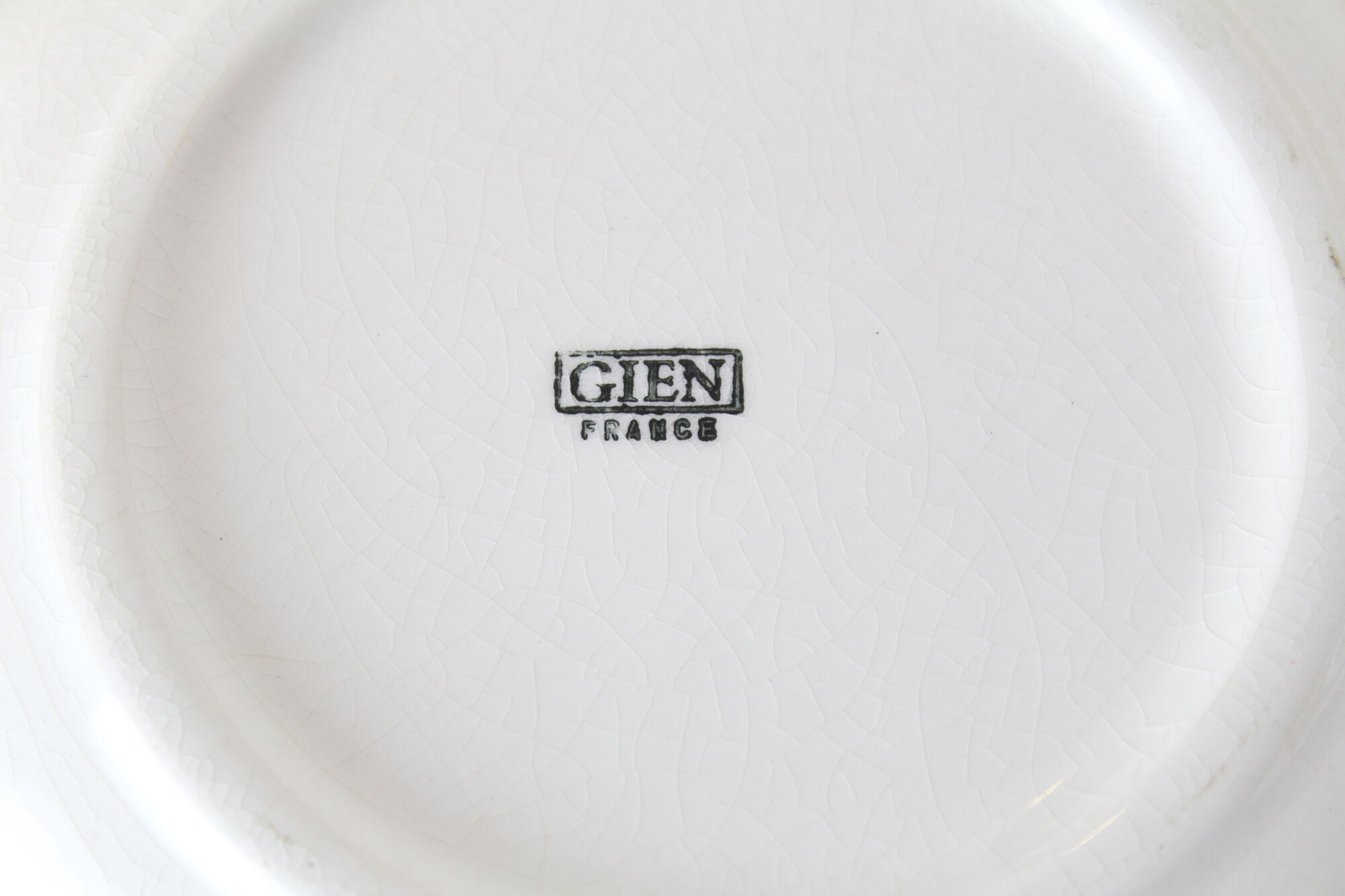 Set of 4 plates dessert Gien towel pattern, ceramics