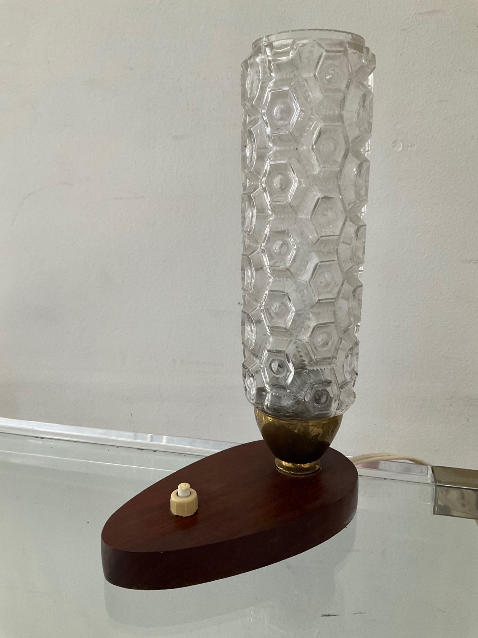 Teak and glass lamp from the 50s 60s