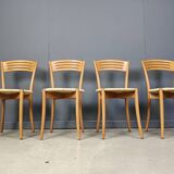 Chaises de salle à manger vintage de bistrot italien et corde de papier, années 1980