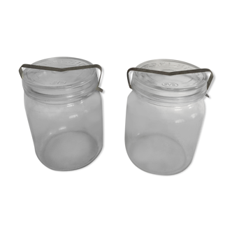 Paire de bocaux "excelsior" 1 litre