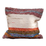 Housse de coussin artisanale en coton recyclé tissé main