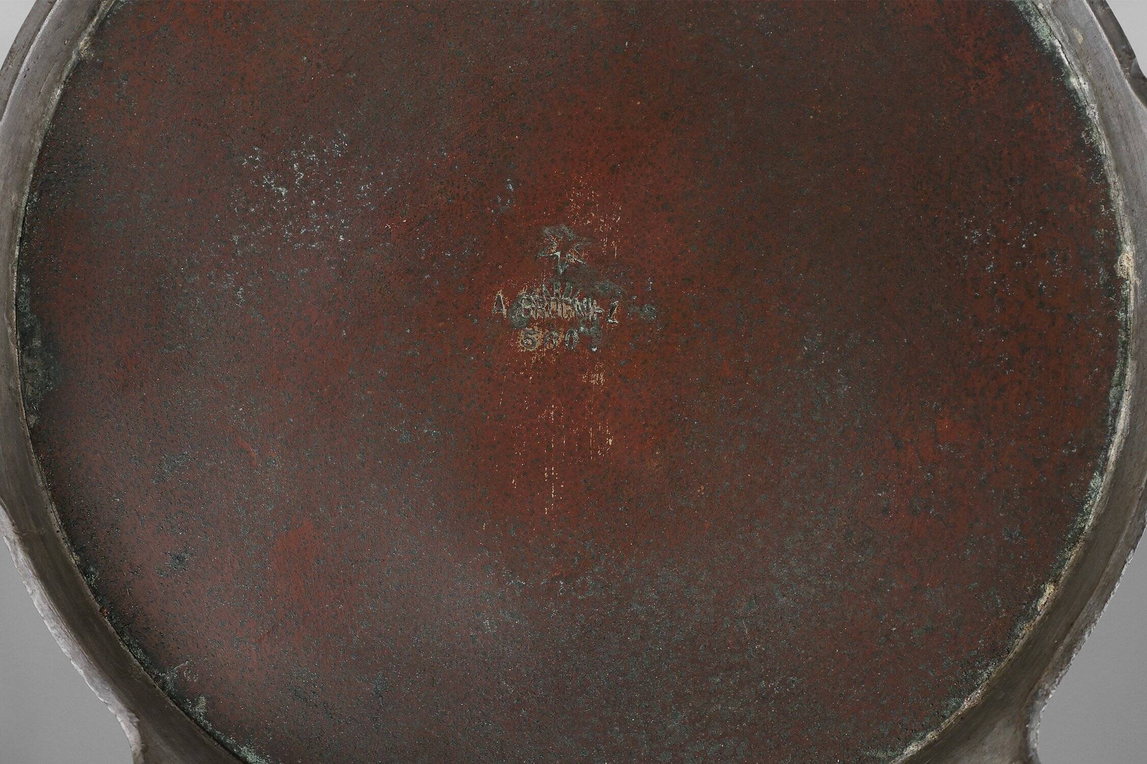 Art Nouveau stamped Tin Wine or Champagne Cooler, Belgium, 1906