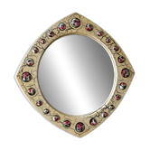 Modernist mirror, J Capo Enamels, wood and enamel